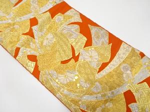 アンティーク　束ね熨斗に花・古典柄織り出し袋帯（材料）